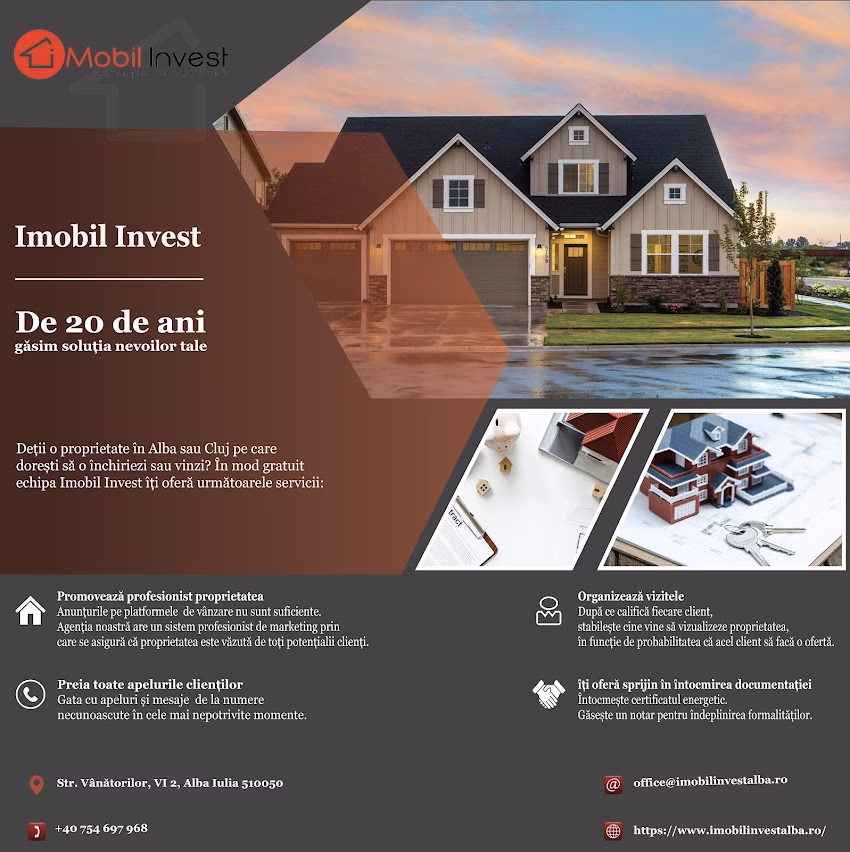 Agentie imobiliara Imobil Invest Terenuri Case Apartamente Spatii Comerciale Alba Iulia