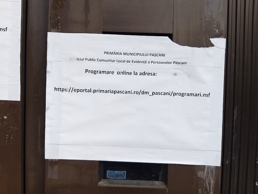 Serviciul Public Comunitar Local de Evidență a Persoanelor Pașcani Spclep Pașcani